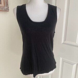 Trouve Sz Med Sleeveless Black Burn Out Tank Open Back